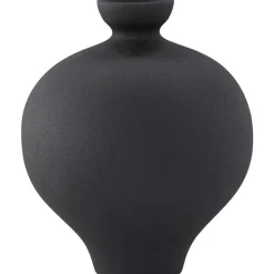 Vase en grès Rellis 6x24 cm - Noir