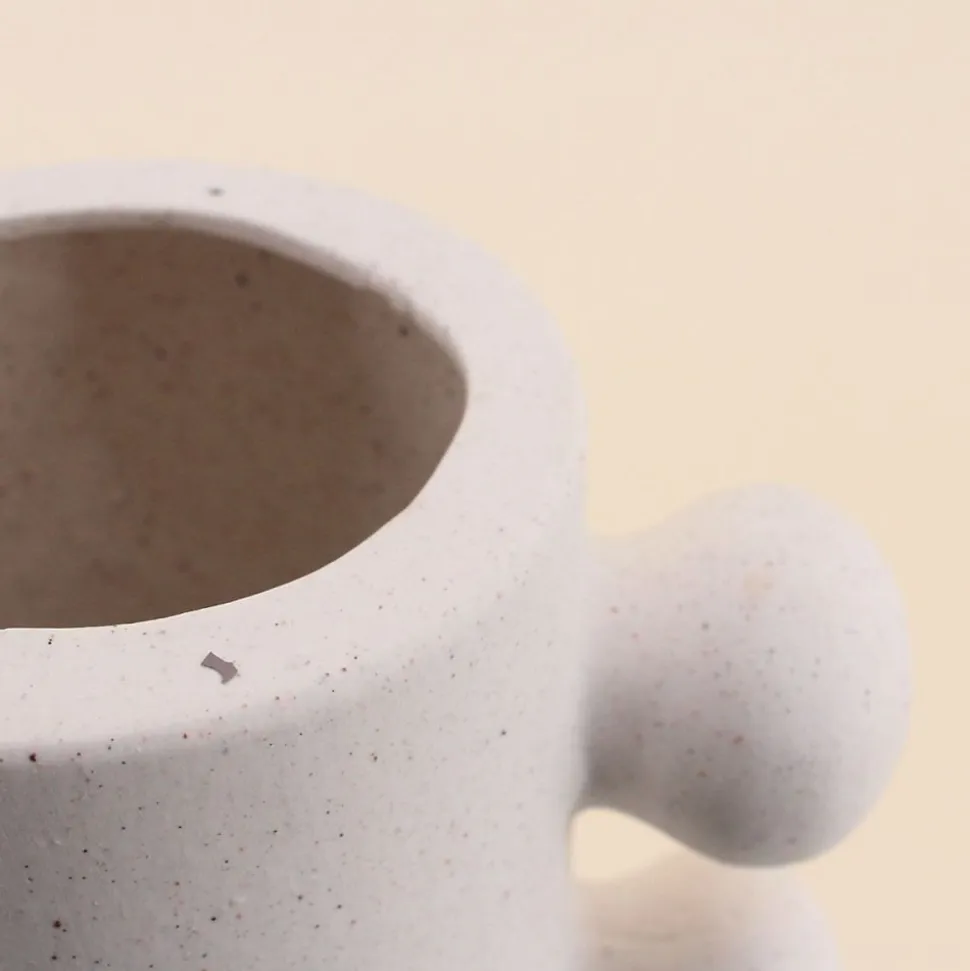 Vase en porcelaine à perles latérales 31cm