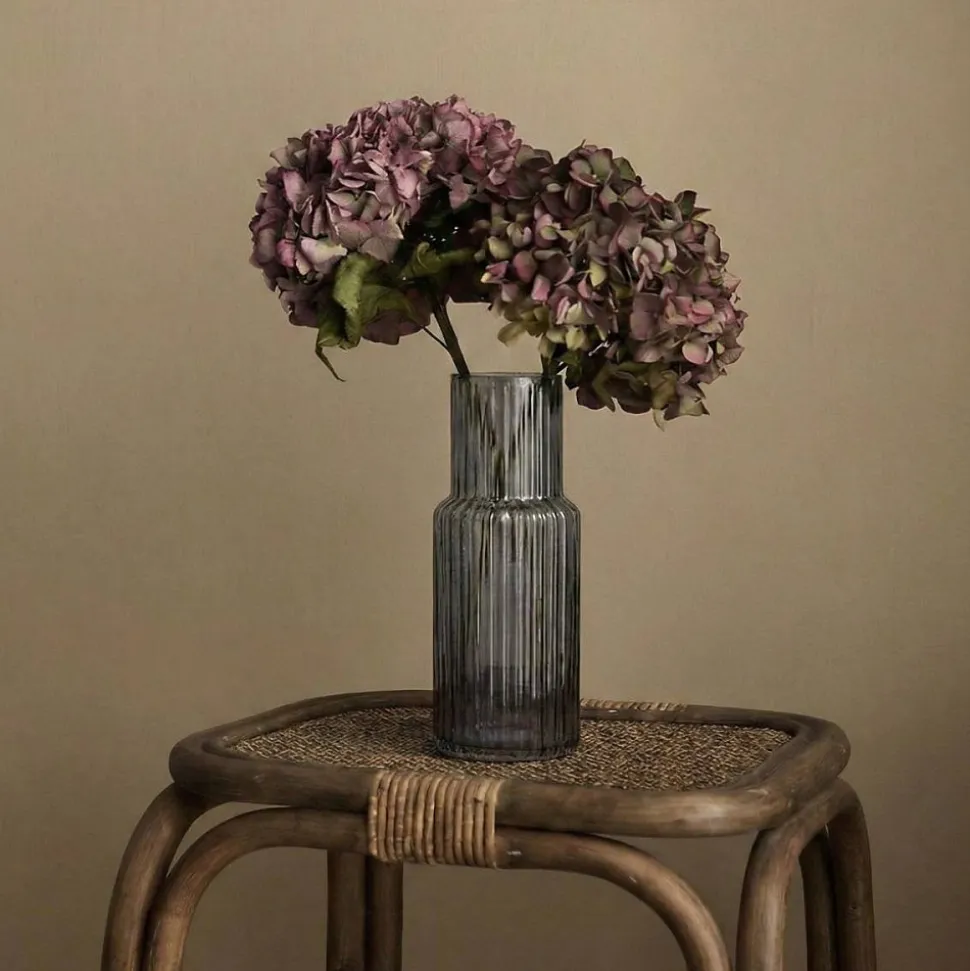 Vase en verre strié h25cm, Augustin
