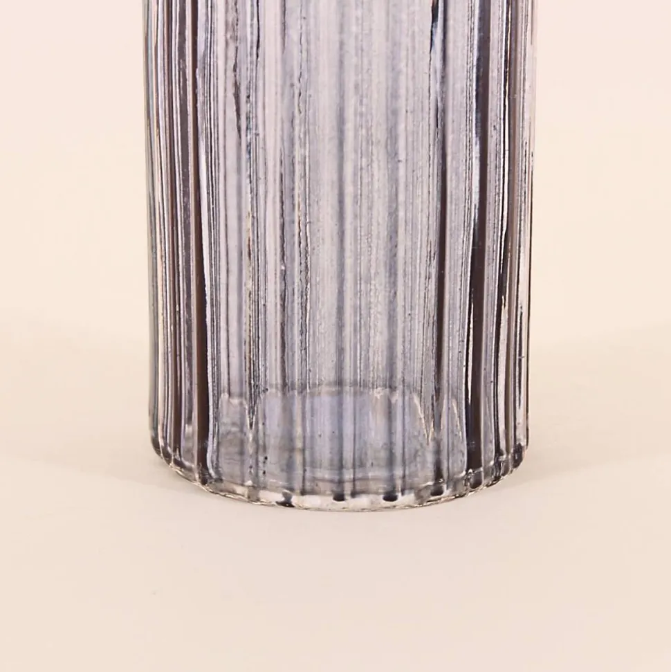 Vase en verre strié h25cm, Augustin