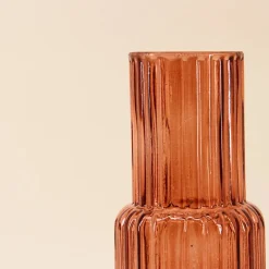 Vase en verre strié h25cm, Augustin