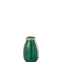 Vase en verre vert 18x18x28 cm