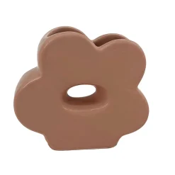Vase fleur en céramique rose Ø13,4 x H.11,5cm Ornami