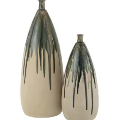 Vase haut peint en céramique 27x27x73 cm