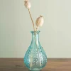 Vase Liseron bleu verre 15x9x9cm