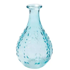 Vase Liseron bleu verre 15x9x9cm