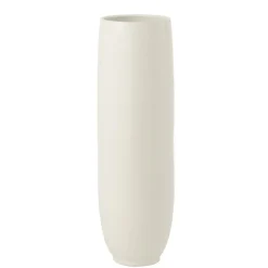 Vase long en céramique blanc 23x23x92 cm
