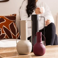 Vase métal Sylvain rouge rubis H20cm - Atmosphera