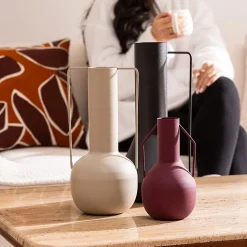 Vase métal Sylvain rouge rubis H20cm - Atmosphera