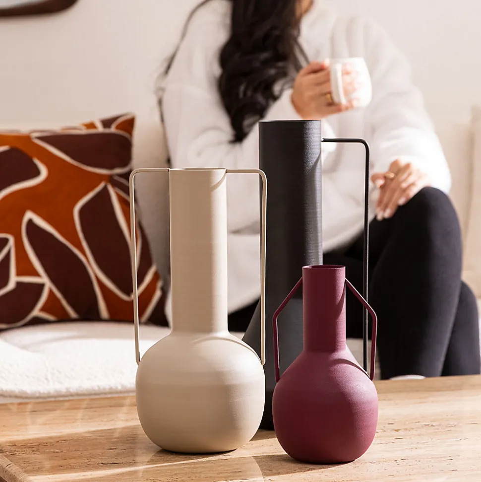 Vase métal Sylvain rouge rubis H20cm - Atmosphera