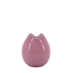 Vase ondulé en verre opaque rose 22cm