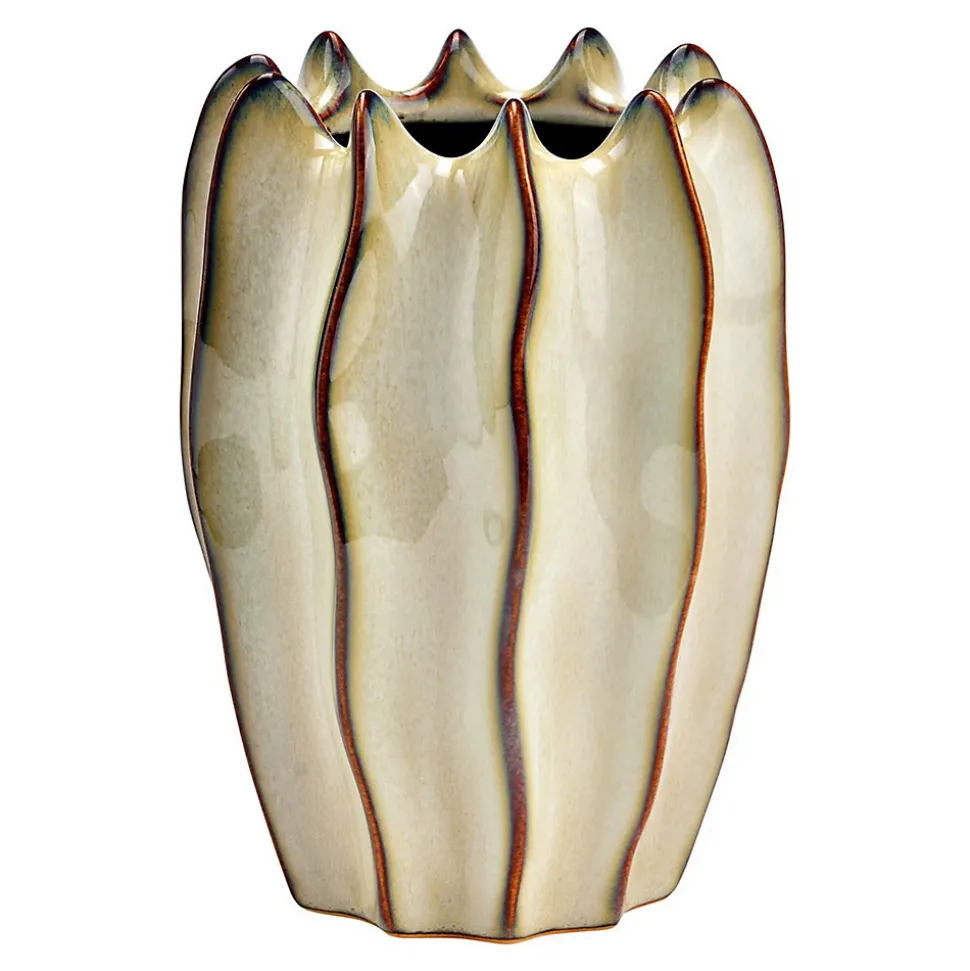 Vase ondulée Design beige design et moderne