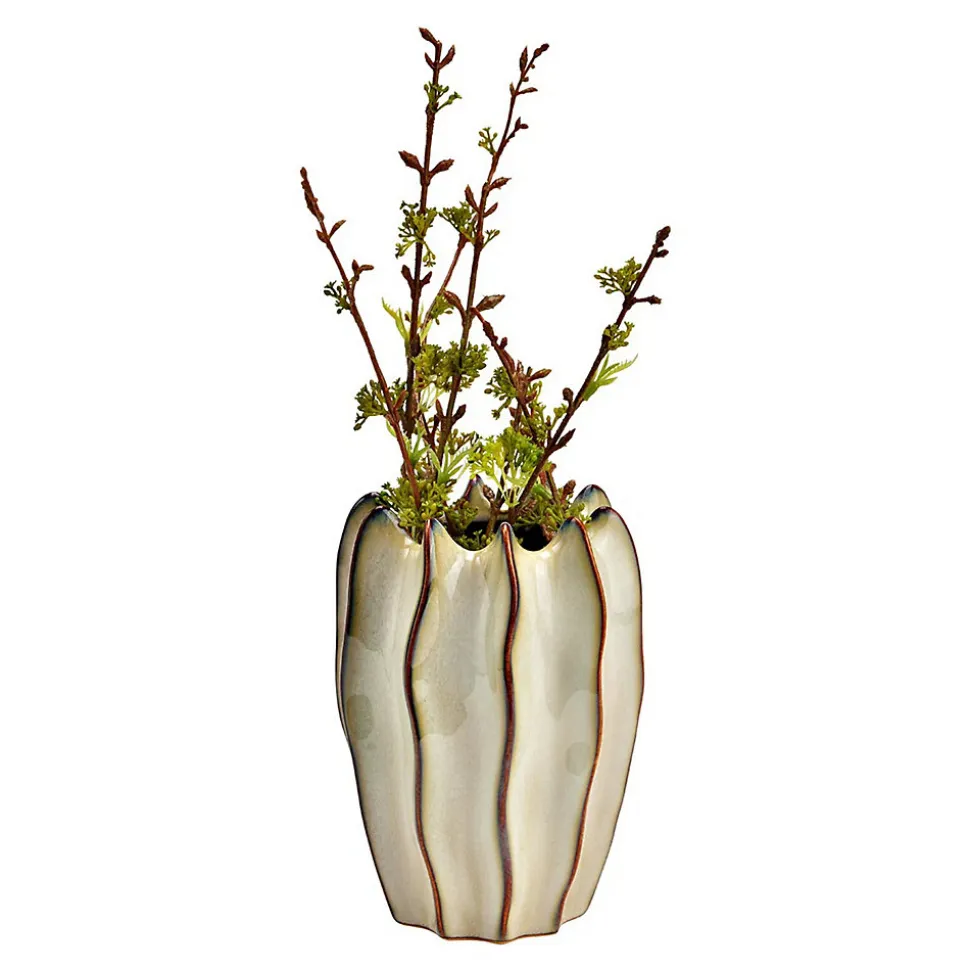 Vase ondulée Design beige design et moderne