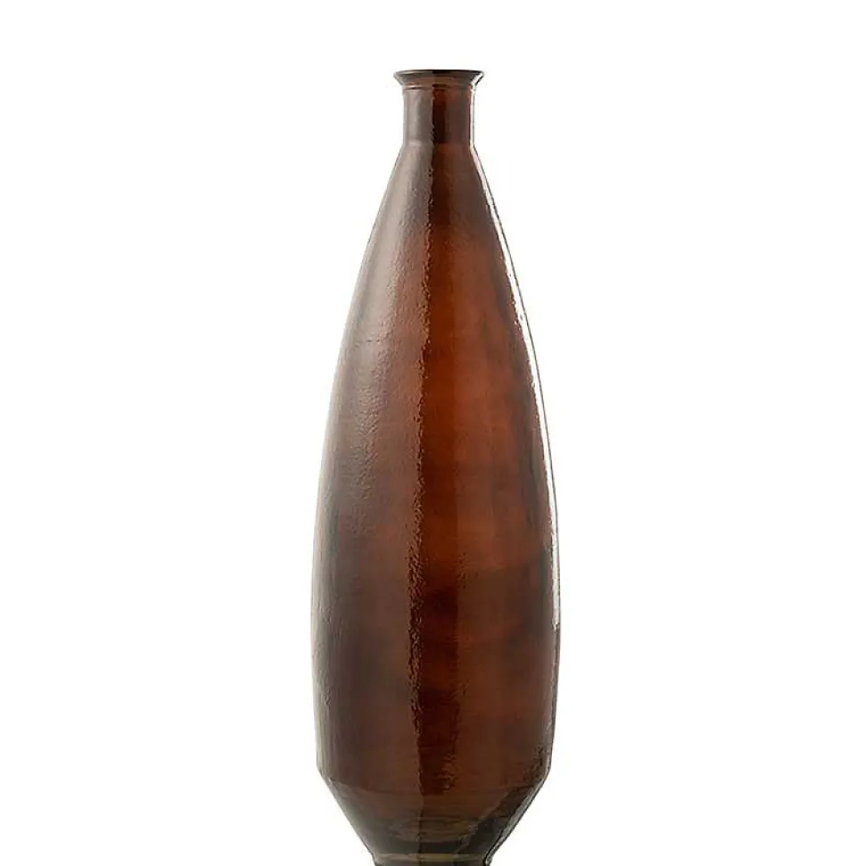 Vase ovale verre marron 27x81cm