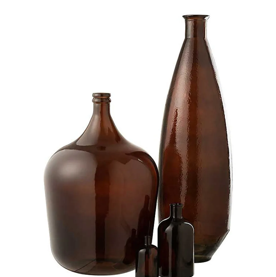 Vase ovale verre marron 27x81cm