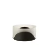 Vase plat bicolore en verre noir 25x25x13 cm