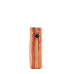 Vase rayures et perles rayé orange 20cm