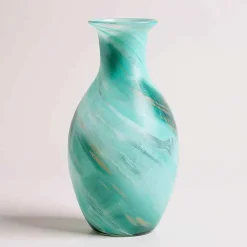 Vase Sablon vert verre 16x16x32cm