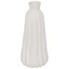 Vase strié Fernan céramique blanc H30cm - Atmosphera