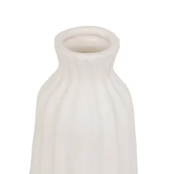 Vase strié Fernan céramique blanc H30cm - Atmosphera