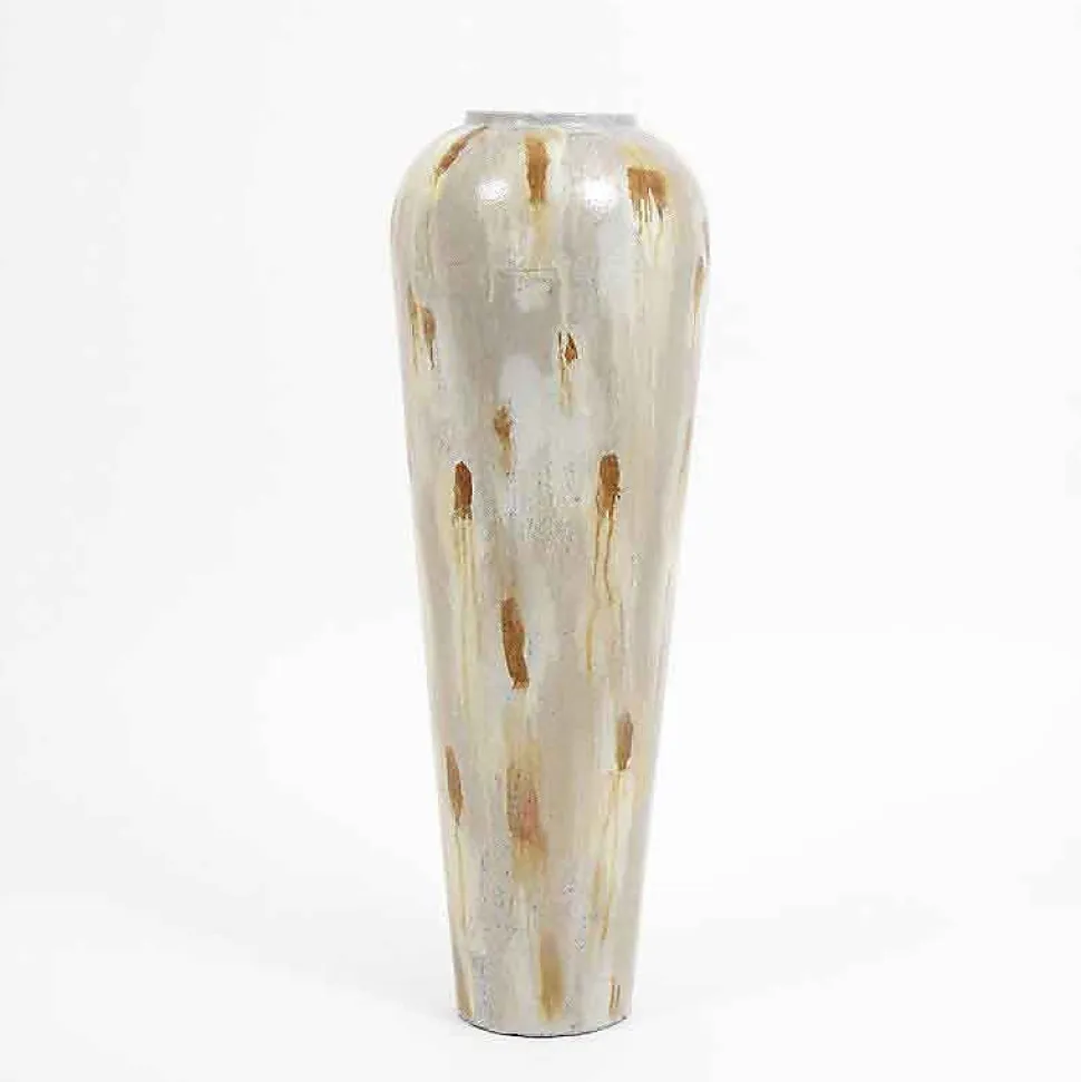 Vase Titiana blanc métal 71x23x23cm