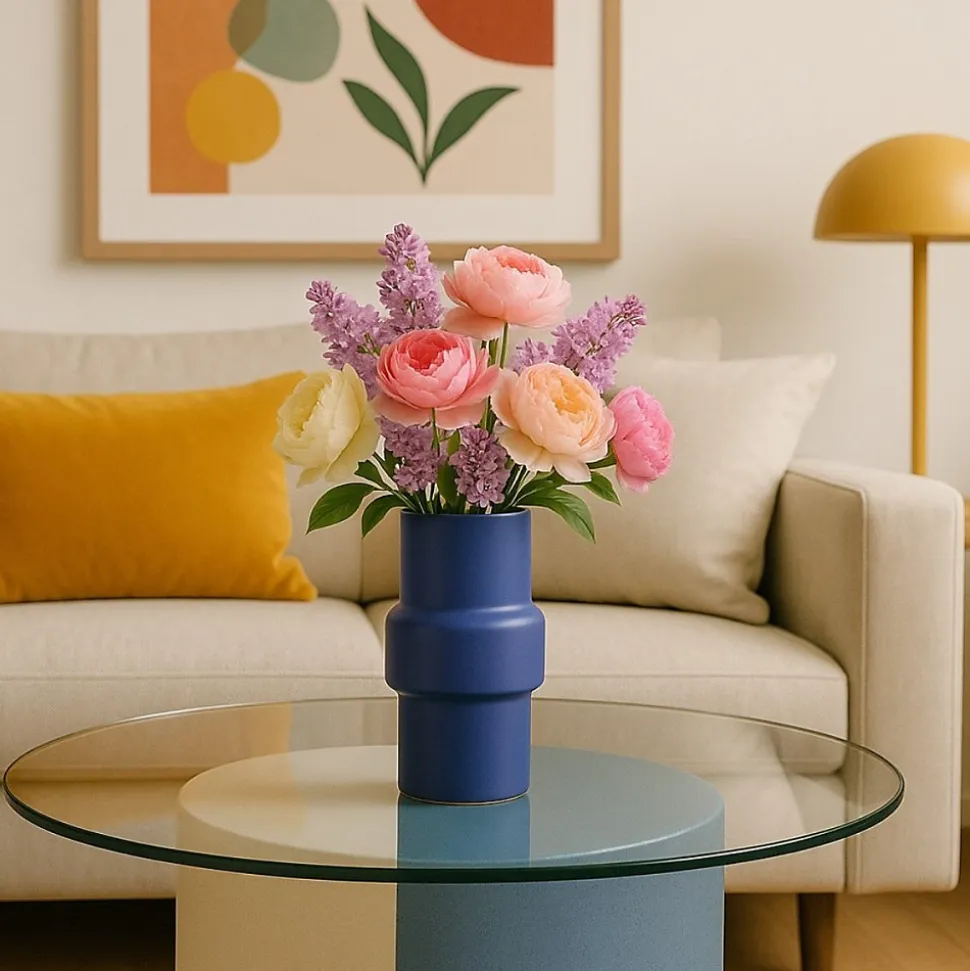 Vase tube rond 20cm, Tinien - Ornami