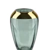 Vase Verre MONDEX Serenite 13x19.5 cm Vert/Doré 1 pièce