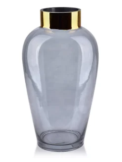 Vase Verre MONDEX SERENITE 17x17x33cm Gris fumé 1 pièce