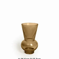 Vase verre Thelma coloris marron curry Ø13,7 x H.26,6cm JBY creation