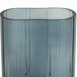 Vase verre Ullu effet strié bleu gris Ø12,9 x H.18,6cm JBY creation