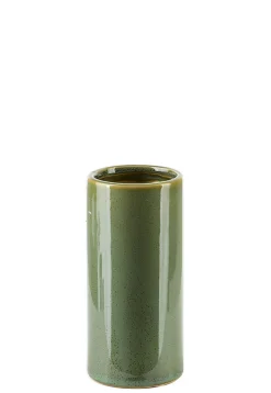 Vase Verre YVONNE Tube 7x7x15 cm Vert 1 pièce