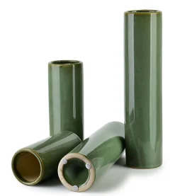 Vase Verre YVONNE Tube 7x7x15 cm Vert 1 pièce
