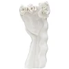 Vase visage femme en céramique blanche 14.8x13x29 cm