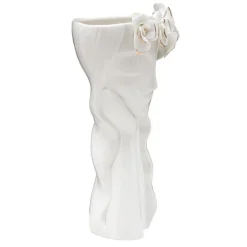 Vase visage femme en céramique blanche 14.8x13x29 cm