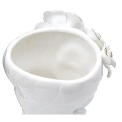 Vase visage femme en céramique blanche 14.8x13x29 cm