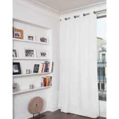 Venise - Rideau phonique Velours Oeillets Blanc MC720 130 x 260 (LxH)