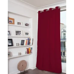 Venise - Rideau phonique Velours Oeillets Rouge MC214 130 x 260 (LxH)