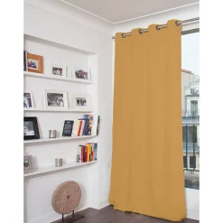Venise - Rideau phonique Velours Oeillets Jaune MC215 130 x 260 (LxH)