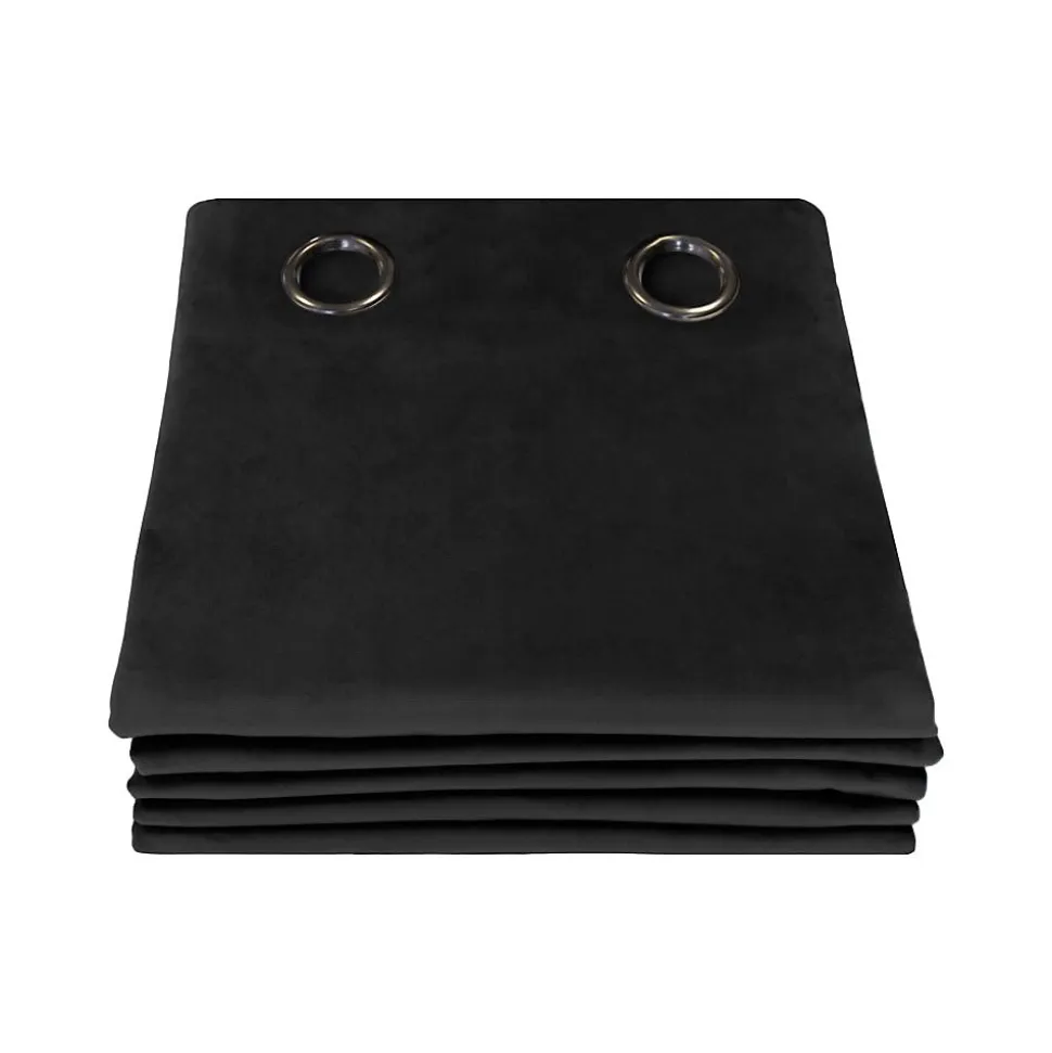 Venise - Rideau phonique Velours Oeillets Noir MC710 130 x 260 (LxH)