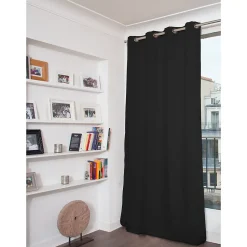 Venise - Rideau phonique Velours Oeillets Noir MC710 130 x 260 (LxH)