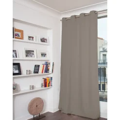 Venise - Rideau phonique Velours Oeillets Gris MC740 130 x 260 (LxH)