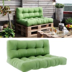 Vicco Ensemble de coussins de palette Vert 120x80cm 2 parties