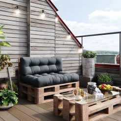 Vicco Ensemble de coussins de palette Anthracite 120x80cm 2 parties