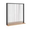 Vicco miroir mural Anthracite/chêne doré 57x60cm avec miroir