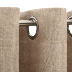 vidaXL Rideau occultant Aspect de lin avec œillets Beige 290x245 cm