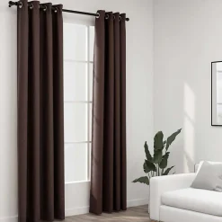 vidaXL Rideaux occultants Aspect lin avec œillets 2pcs Taupe 140x245cm
