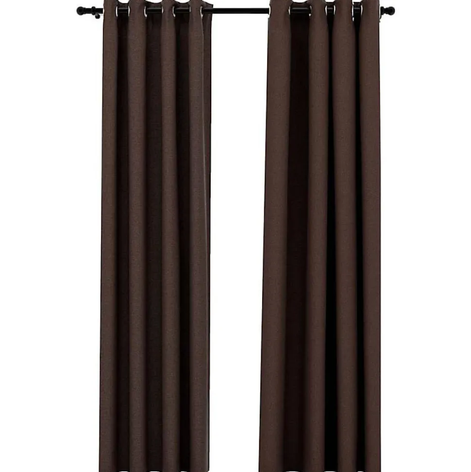 vidaXL Rideaux occultants Aspect lin avec œillets 2pcs Taupe 140x245cm