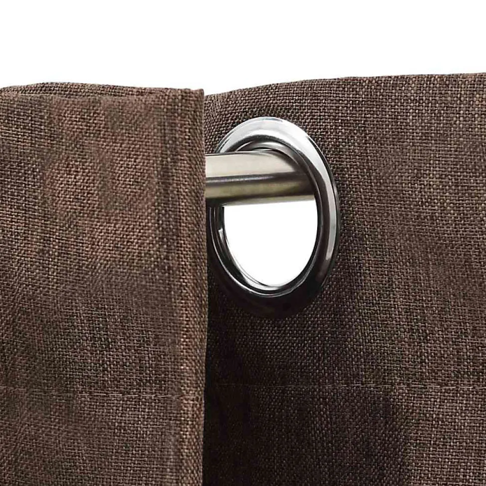 vidaXL Rideaux occultants Aspect lin avec œillets 2pcs Taupe 140x245cm