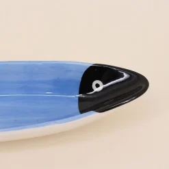 Vide poche en céramique poisson bleu 30cm