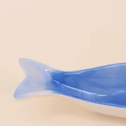 Vide poche en céramique poisson bleu 30cm